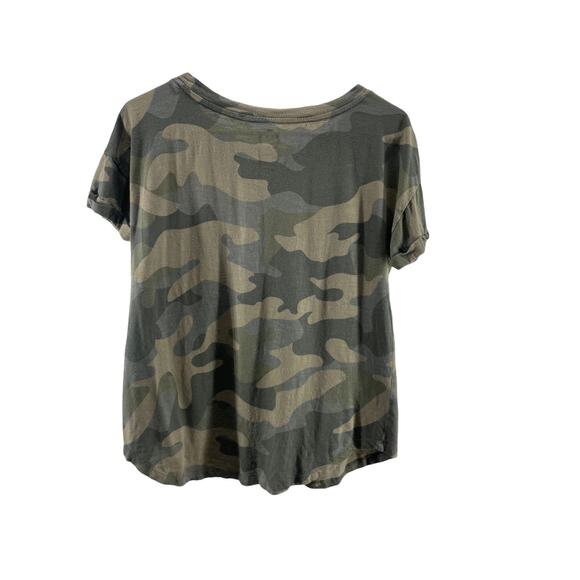 Maurices 24/7 Multi-Tone Green Camo Camouflage Short Sleeve Top Size Small - Picture 6 of 9